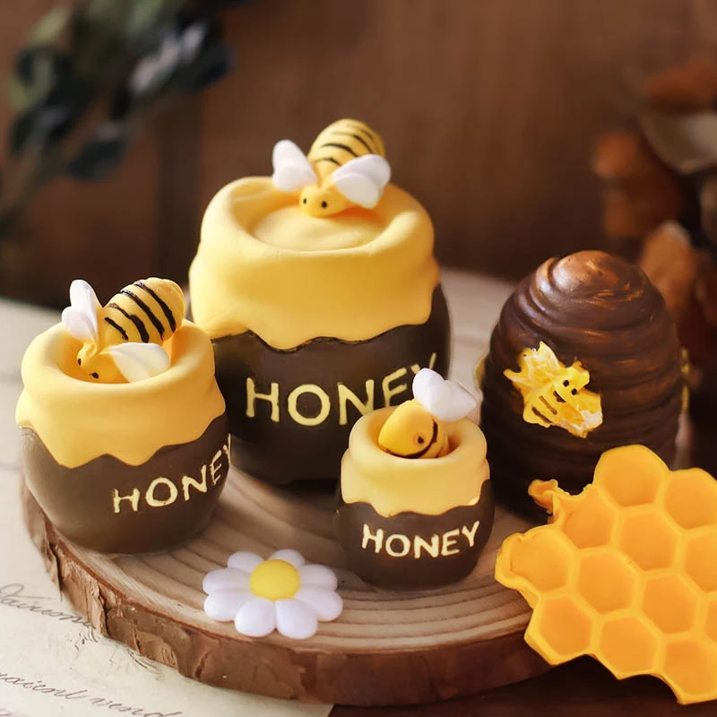 Description Picture 2 of itemMirosie Baking Cake Silicone Molds Little Bee Honey Bucket Honeycomb Pastoral Style Fondant Chocolate Mold Cake Decorating Tools