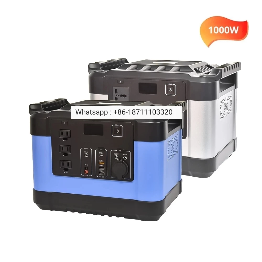 

Portable Station Pure Black Wave Supply Power Bank Solar Generator Camping Lifepo4 1000W