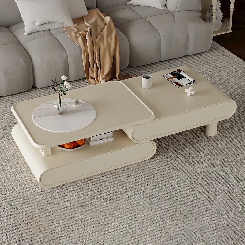 Rock Slab Extendable Coffee Table Side Lacquered Designer Model Finish Highend Table Living Room Mesa Auxiliar Salon Furniture