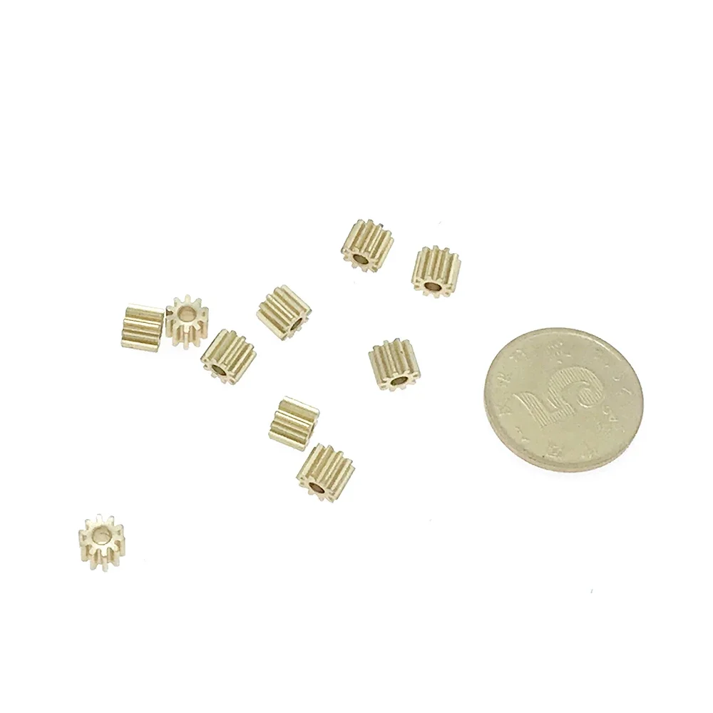 10PCS 10T 0.5M Copper Gear 102A 10 Teeth 0.5 Modulus Pinion Toy Motor Gear Parts Fit 1.5/2/2.3/2.5/3/3.2mm Shaft