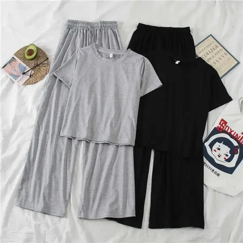 Women's 2-piece cotton pajamas loose fitting pajamas long sleeved casual home set women pajamas set women pajama suit cotton pajamas set