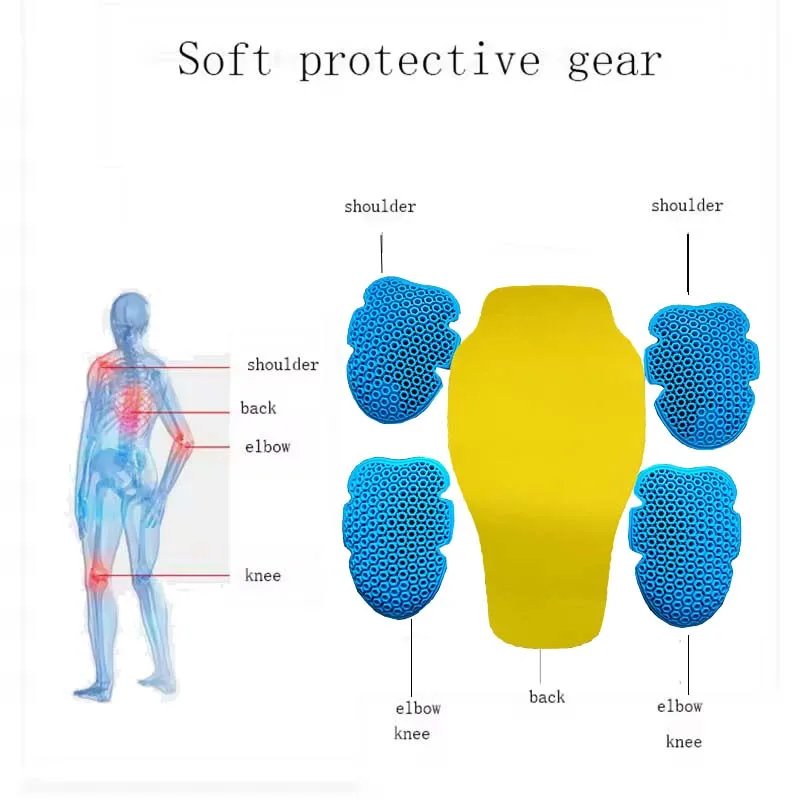 DUHAN 오토바이 재킷 CE 팔꿈치 보호대 어깨 패드 및 EVA 등 보호를 위한 새로운 매칭 보호 장비