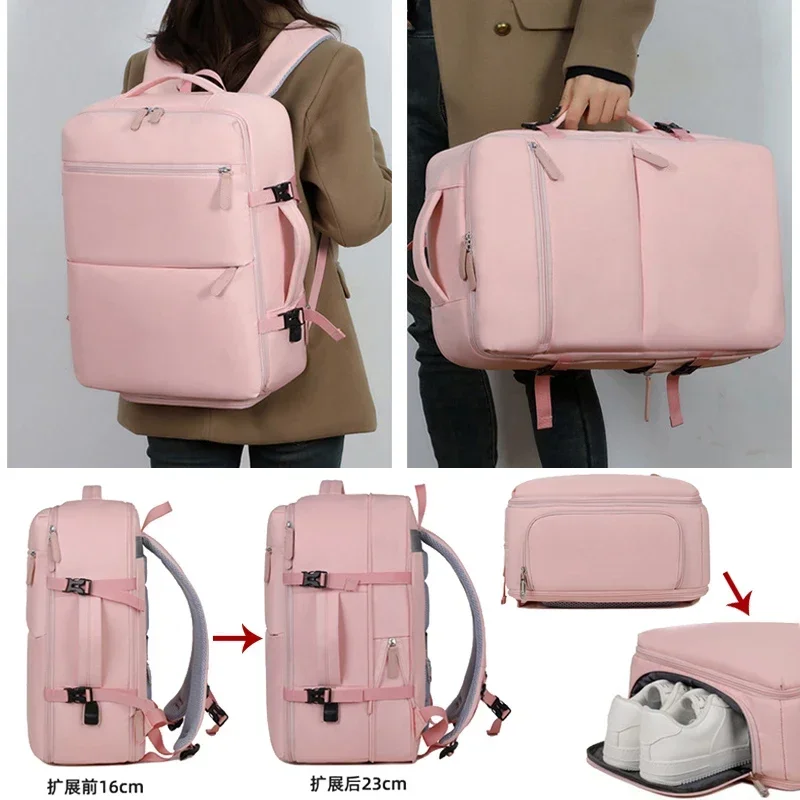 USB Mommy Diaper Bags Laptop Bag Large Capacity Baby Care Mummy Backpack Multi-Function Waterproof Outdoor Bag with Shoe Storage