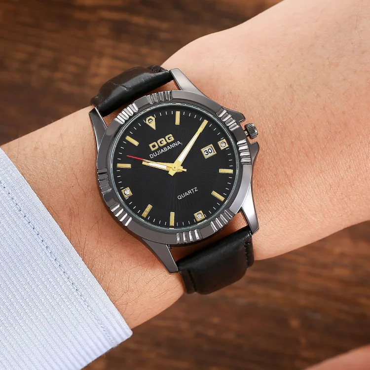 

New Men's Watch High End Calendar Retro Belt Wrist Watch Men's Business Watch Men's Reloj De Hombre