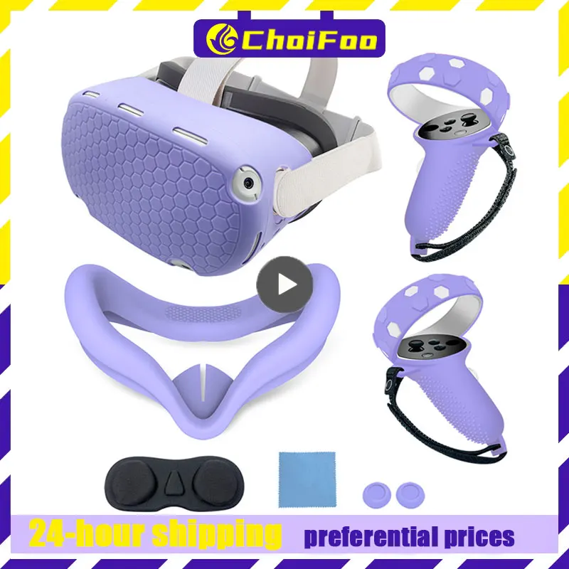 

Полноразмерный силиконовый защитный чехол с рукояткой для мета-вопросы 3, защитный чехол для хоста, противоскользящий противоударный чехол из 7 предметов, аксессуары виртуальной реальности