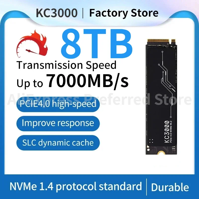 

KC3000 M2 PS5 SSD 1TB 2TB NVME SSD with Heatsink 4TB ssd M.2 2280 PCIe4.0 X4 for ps5 Hard Drive Disk Internal Solid State Drive