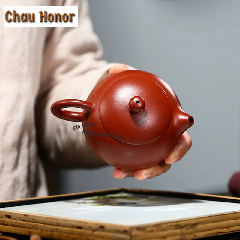 210ml Luxury Yixing Purple Clay Teapots Handmade Xishi Pot Raw Ore Dahongpao Mud Kettle With Infuser Zisha Tea Set Tea Services
