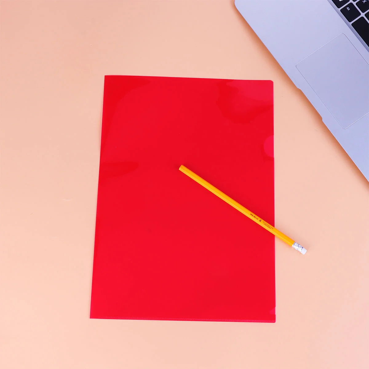 

L-образный Прозрачный зажим A4 для одной страницы, пластиковая папка для документов, офисные и школьные принадлежности, случайный цвет