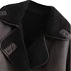 TRAF Woman Thick Faux Leather Jackets for Women Coat Autumn Winter Warm Wool Blends Coats Demi-season Plush Jacket Outerwear 6