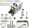 304 Stainless Steel Electric Meat Grinder 2800W Max Meat Grinder Heavy Duty Commercial Meat Grinder #8 2