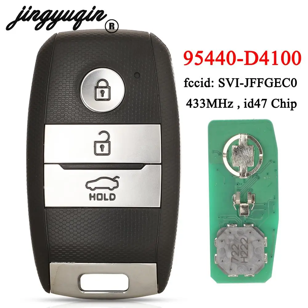 

jingyuqin 95440-D4100 Car Remote Smart Key 433MHz ID47 Chip For Kia Optima 2016-2018 FCCID: SVI-JFFGEC0 Fob 3 Buttons
