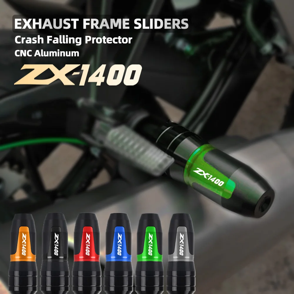 

FOR KAWASAKI ZX1400 2006 2007 2008 2009 2010 2011 2012-2016 CNC accessories Exhaust Frame Sliders Crash Pads Falling Protector