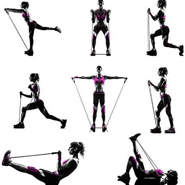 Resistance Bands With Handles Exercise Workout Bands，Men Women Strength Training Fitness Home Gym Full Body Workout Equipment 4