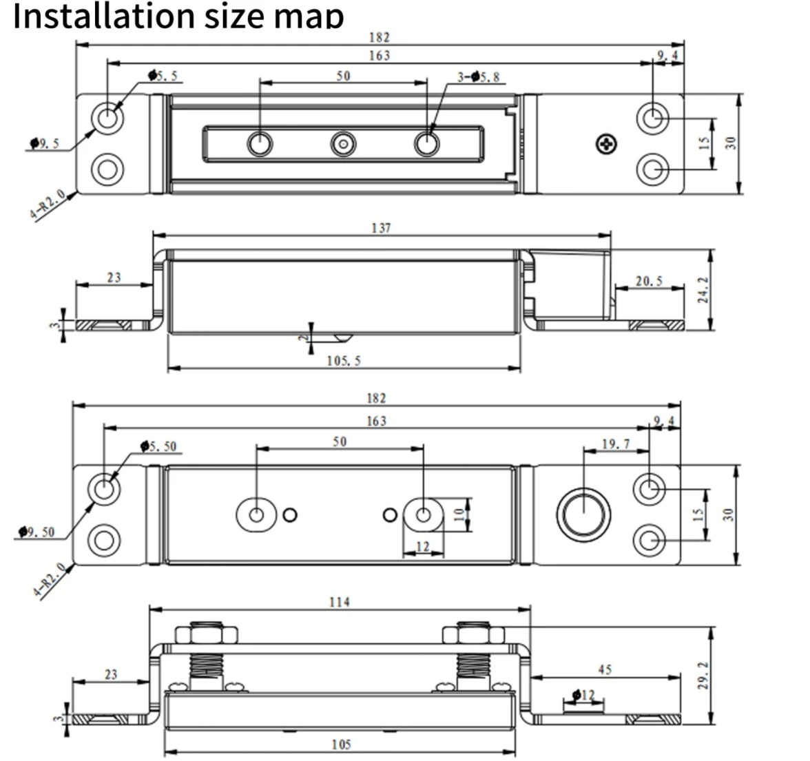 Electronic Shear Lock Access Control Electromagnetic Locking System Door Window