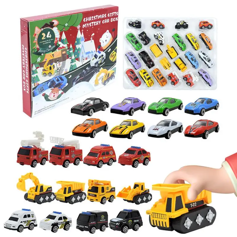 

Christmas Countdown Vehicles Toy Calendars Set Of 24 Kids Building Blocks Vehicles Advent Calendar Mini Building Car Stocking