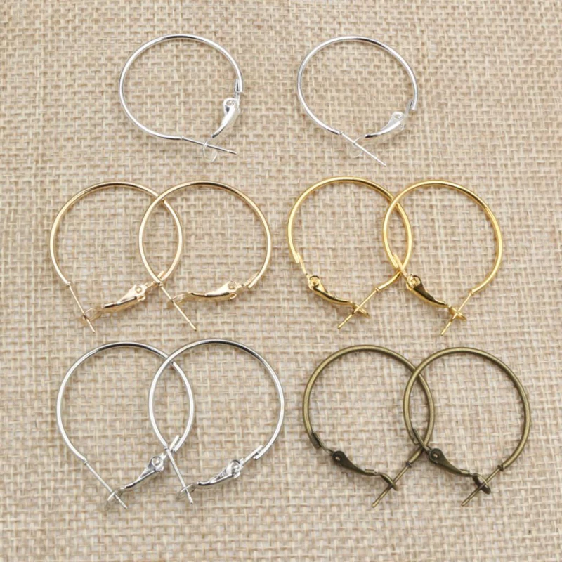 20 teile/los 15mm 20mm 25mm 30mm 5 farben Überzogen Kreis Runde Hoop Runde Großen Kreis Hoop ohrringe DIY Frauen Schmuck Machen