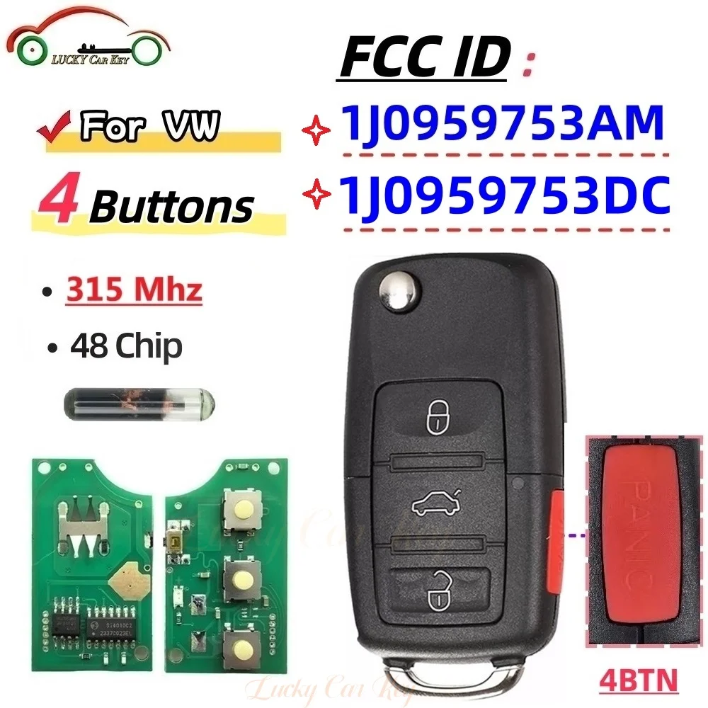 VW Volkswagen Remote KEY Fob 3 Buttons 315Mhz HLO 1K0 959 753J VW Volkswagen Remote KEY Fob 3 Buttons 315Mhz HLO 1K0 959 753J