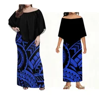 Polynesian Samoan Island Women'S Cape Dress Plus-Size Holiday Party Evening Dress, Mother-Daughter Dress Girl Dress - Image 3