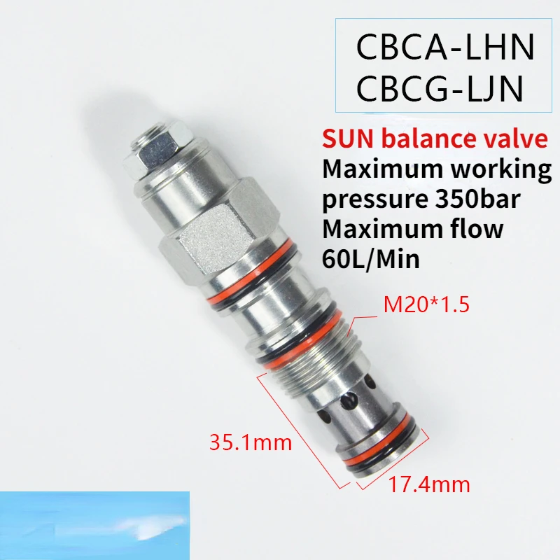 

SUN Type Balance Valve Counterbalance Threaded Cartridge Valve CBCA/CBCG/CBCH/CBA-T11-L1RN L3RN