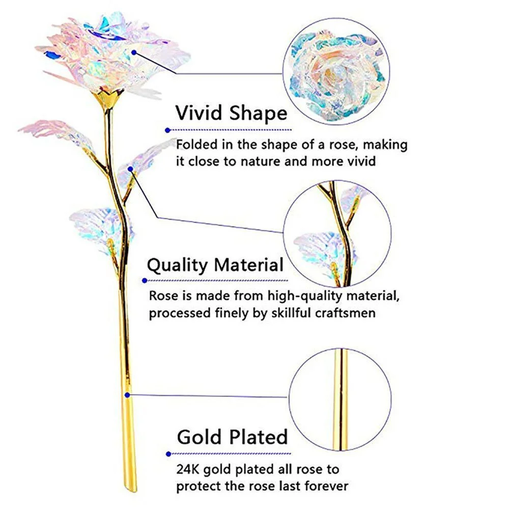 1pcs Artificial Flower Foil Rose Flower Valentine'S Day Gifts 24k Golden Plated Gold Rose Christmas Wedding Home Decoration