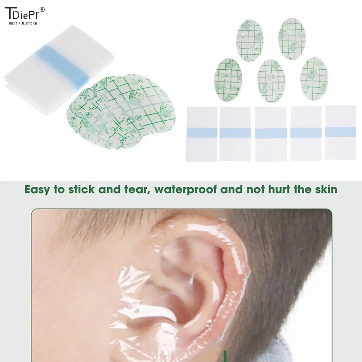 Plastic shower outlet cap for ears