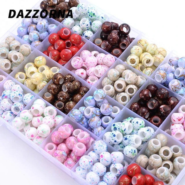 100Pcs Candy Color Acrylic Round Big Hole Spacer Beads For Jewelry Making  Charms Kids DIY Craft Earring Bracelet Handicrafts - AliExpress