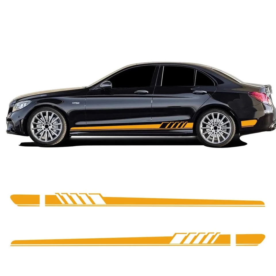 TANEND Car Body Side Sticker for Mercedes Benz C180 C200 C300 C63 Coupe C43  Car Stickers Line Decals Auto Accessories