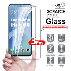 3 - Pack Premium Tempered Glass Screen Protector - Case - Friendly, Anti - Scratch & Crystal Clear for Infinix Hot60Pro (3PCS films)