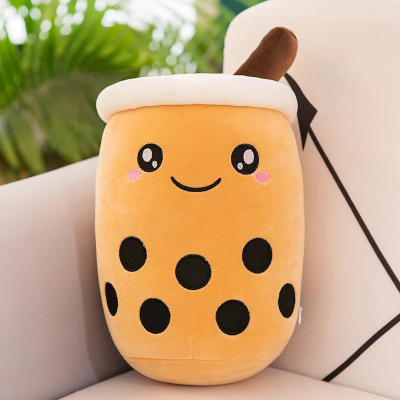thumbnail image 1 of Peluche Boba Kawaii para decoración de habitación, juguete de peluche con forma de té de burbujas, helado relleno, comida, té con leche, cojín suave para abrazar, regalo de cumpleaños para niños, 1 of 5