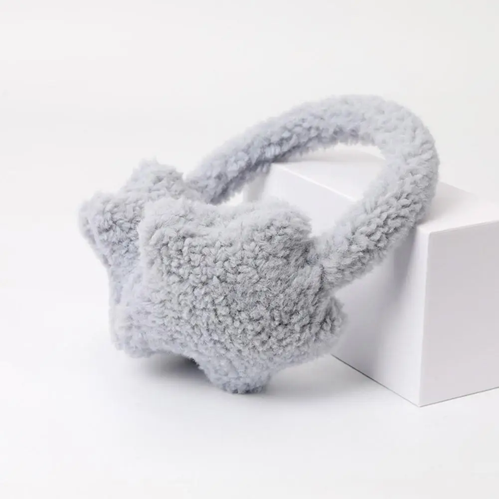 Fashion Autumn Winter Star Fluffy Earmuffs Cute Plush Solid Color Ear Muffs Cold Protection Women Ear Cover Keep Warm