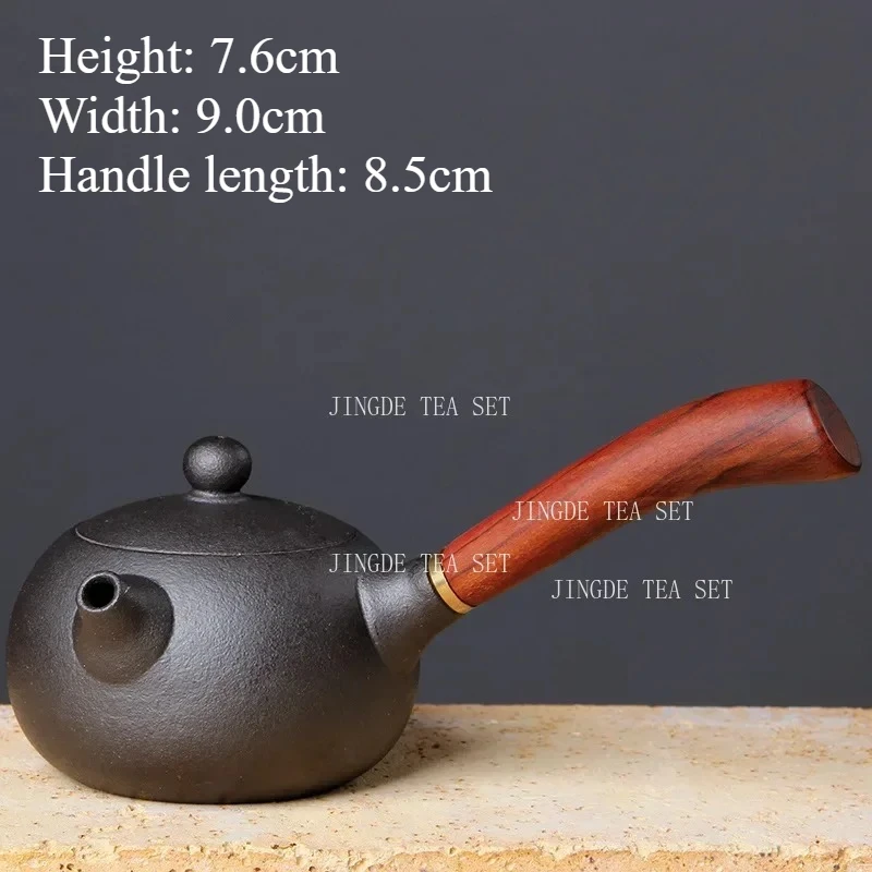Ceramic Handle Teapot Japanese Tea Set High End Side Handle Teapot for Household Use Chinese Puer Tea Pot Tea Maker