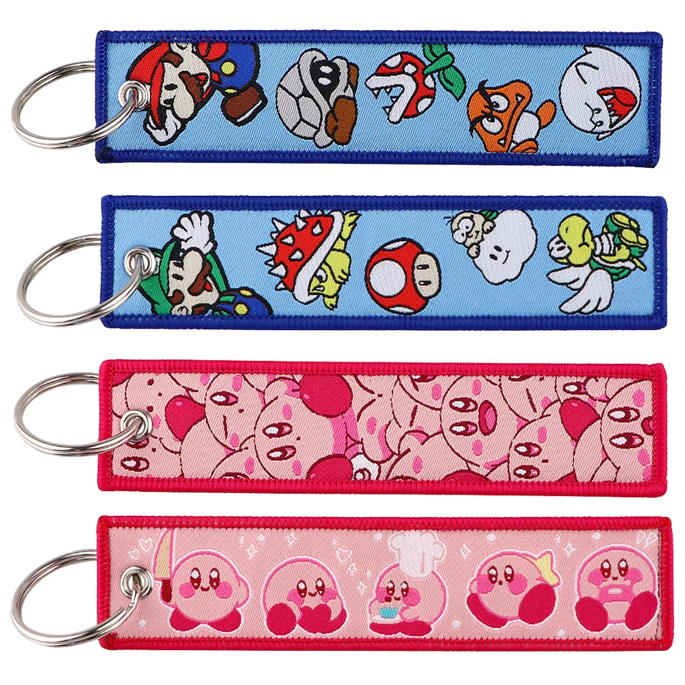 

Mario Embroidered Cute Key Tag Keychain for Car Motorcycles Keys Holder Keyring Women Men Fashion Jewelry Accessories Gifts