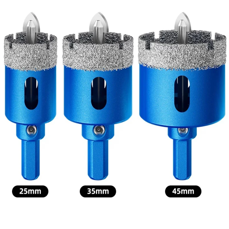Diamond Coated Hole Saw Set for Glass, Marble, Granite, Stone, and Porcelain