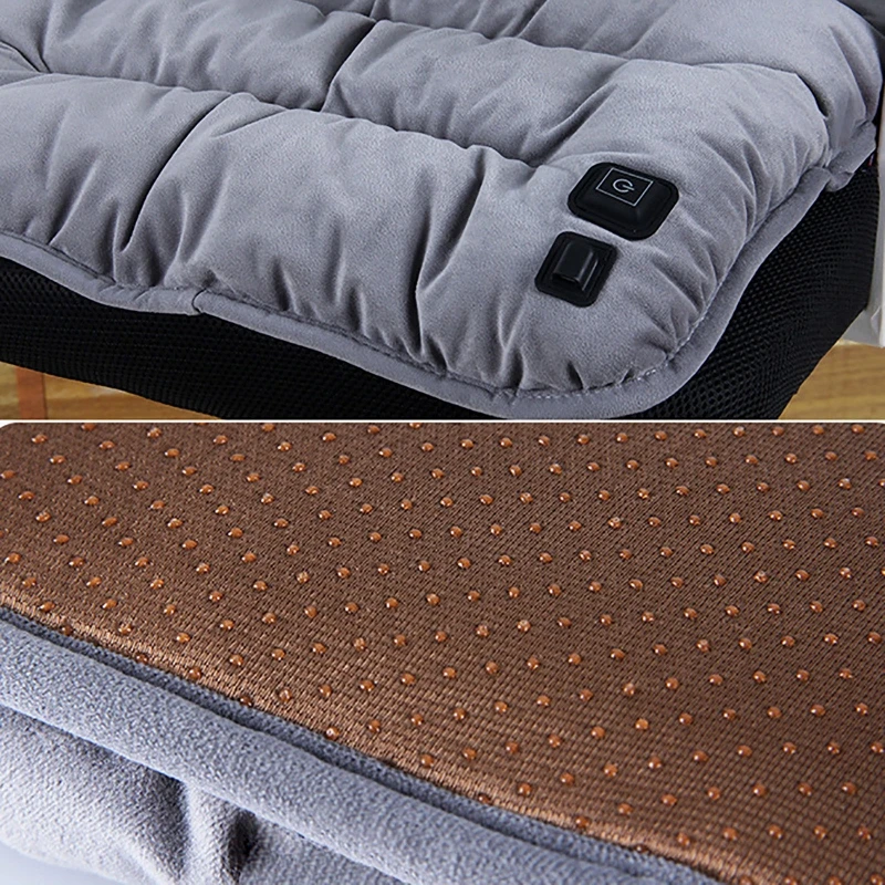 45 X45cm Electric Seat Cushion USB Heated Office Home Car Seat Cushion  Heating Warmer Pads Winter Hot Plush Warm Seat Cover