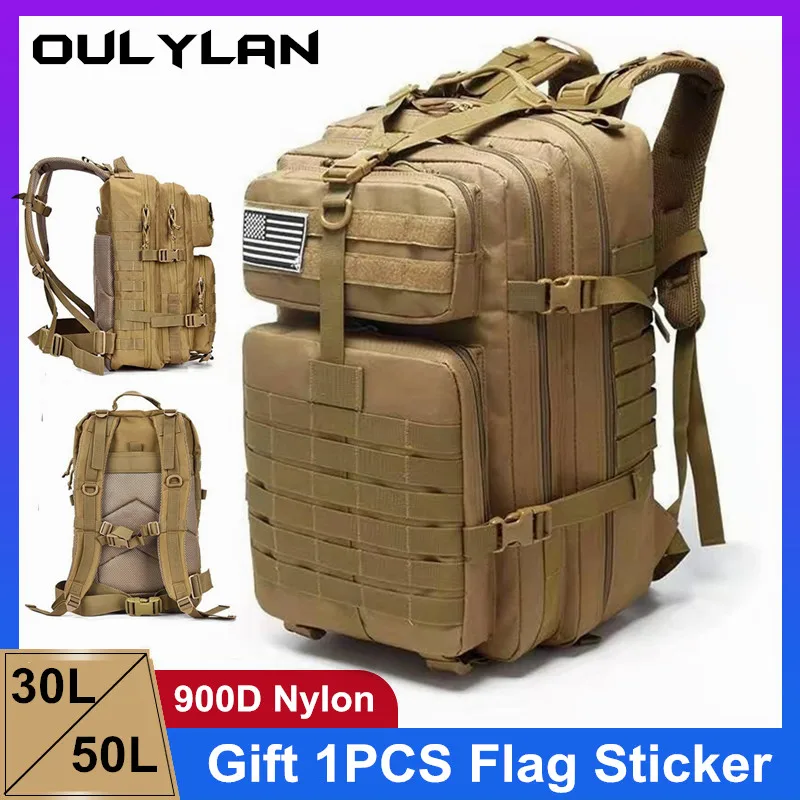 

Военная Сумка Oulylan 50L/30L, мужской тактический рюкзак, облегченная модульная система переноски снаряжения, армейский водонепроницаемый рюкзак для кемпинга, охоты, треккинга, пешего туризма