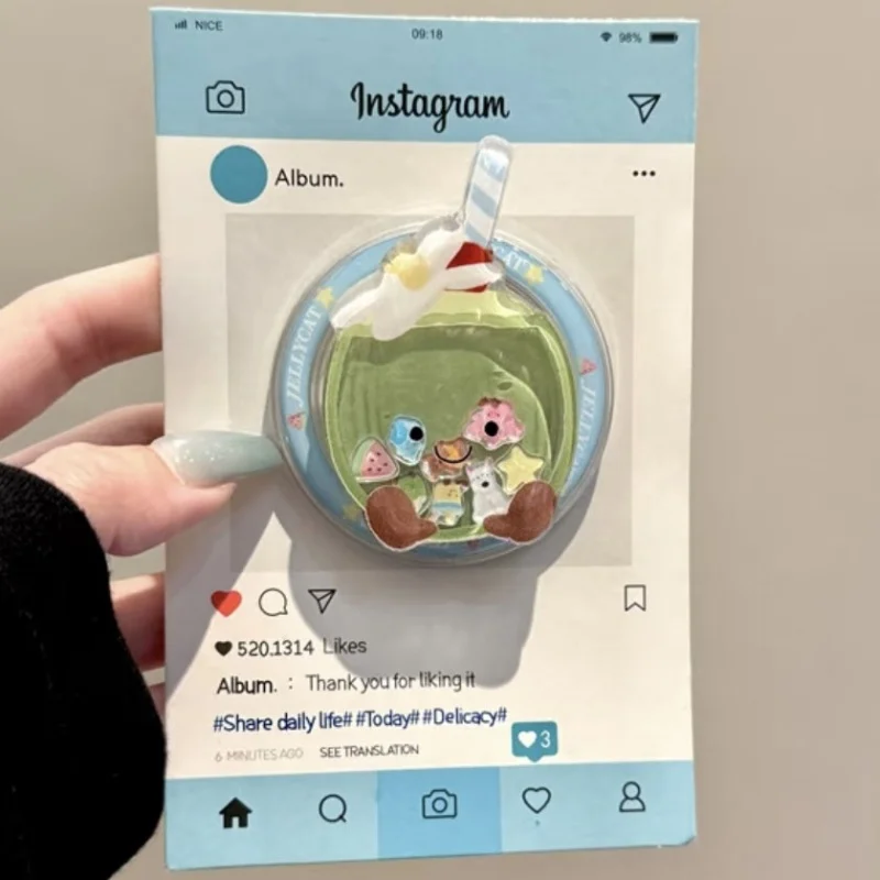 Cute Korean Cartoon Quicksand Coconut Magnetic Phone Stand Holder