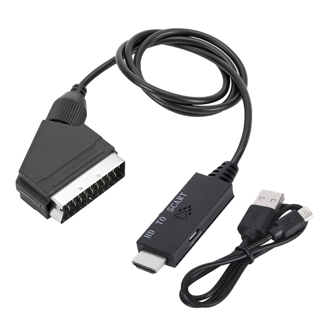 Converter Adapter Plug and Play Low Power Consumption HDMI-Compatible Input  to Scart Output Audio Video Cable Adapter - AliExpress