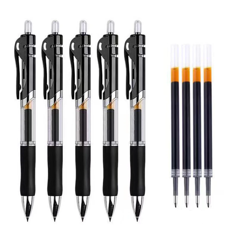 

Retractable Gel Pens Set Black/Red/Blue Ink Ballpoint for Writing 0.5mm Refills Office Accessories School Supplies Stationery