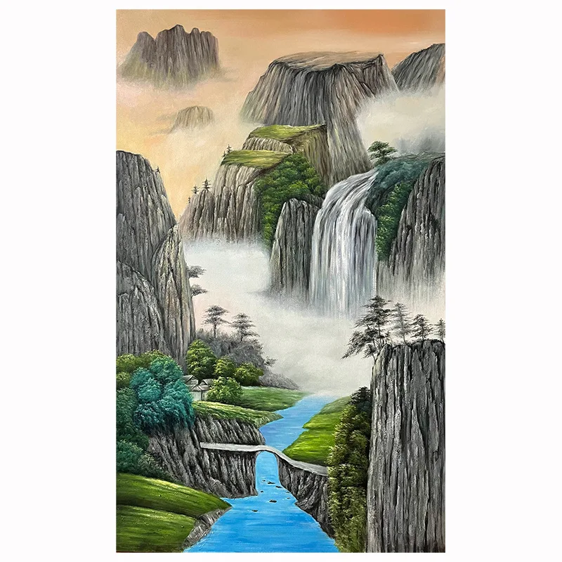 

2688099 Landscape painting hanging painting sofa background wall decoration entry porch oil painting