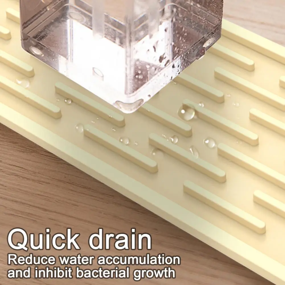 70*10cm Silicone Drain Mat Anti Slip Grooves Quick Dry Kitchen Sink Pad Safe Large Size Countertop Dish Drying Mat