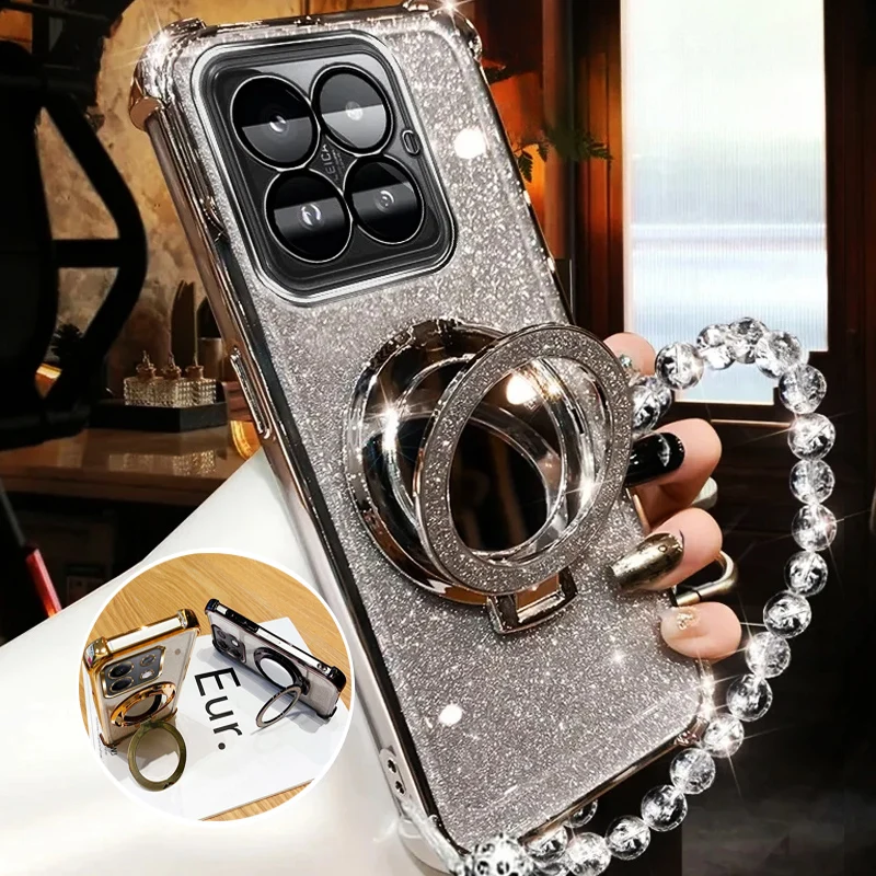 Glitter Crystal Bracelet For Magsafe Phone Holder Case For Huawei Honor 200 90 80 70 60 50 Magic 6 5 4 Magic6 Pro Bracket Cover_voghion.com