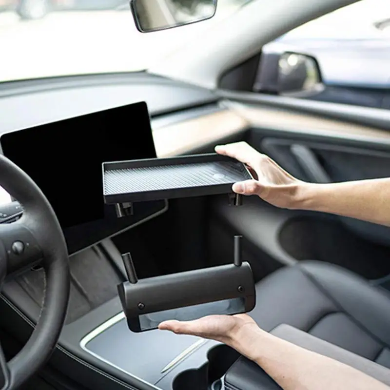 

Screen Rear Storage Box Central Control Navigation Screen Storage Box Magnetic Suction Organizer for 2021-2023 Tes-la Model 3Y