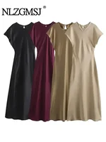 Midi Satin Dress Woman Long Dresses For Women Chic And Elegant Evening Dresses Female Party Dress