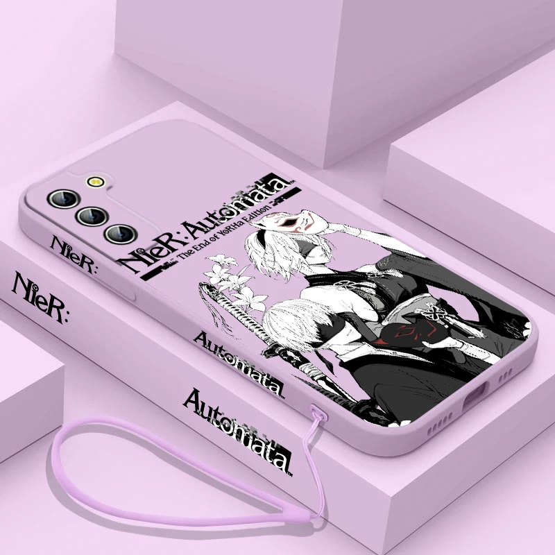 thumbnail image 1 of Funda de teléfono de Anime NieR Automata para Samsung Galaxy S24, S23, S22, S21, S20 Pro, FE Plus, Ultra líquida, cubierta de cuerda izquierda, 1 of 5