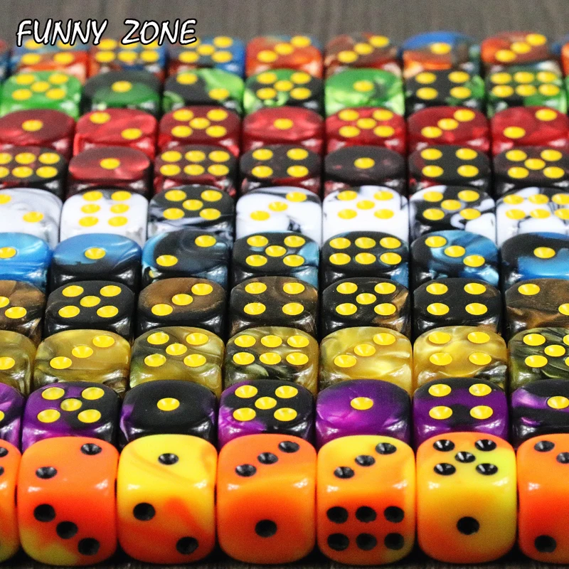10pcs/set 12mm D6 Gambling Dice Gold Standard Dot Tower Game Accessories