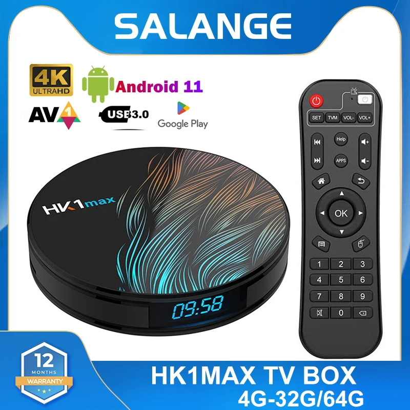 

HK1MAX Smart TV Box Android 11 RK3318 4K 1080P Media Player H.265 BT4.0 2.4G/5G Dual Wifi Android 11.0 HK1 MAX Smart Set Top Box