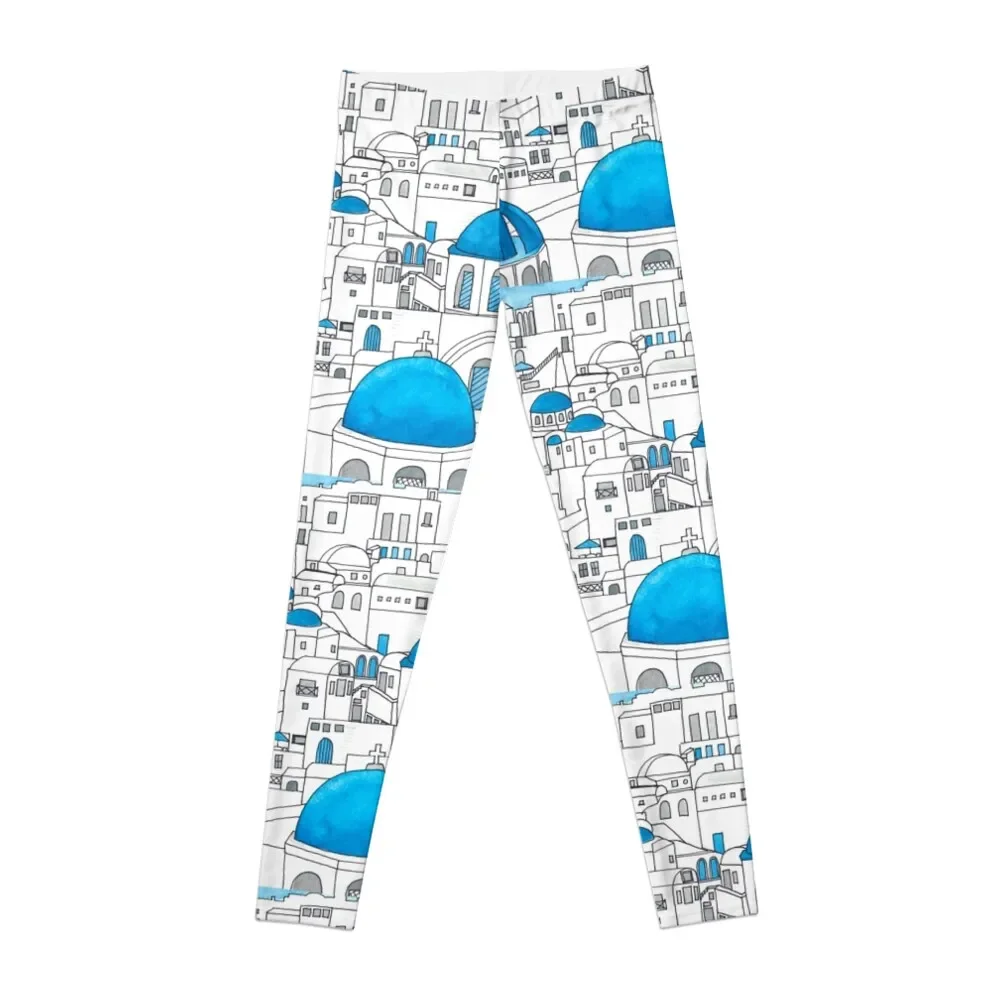 Sublimation Blue And White Paradise Leggings Legging Donna Sexy Per Ragazze Sporty Woman Push Up Leggings Da Donna