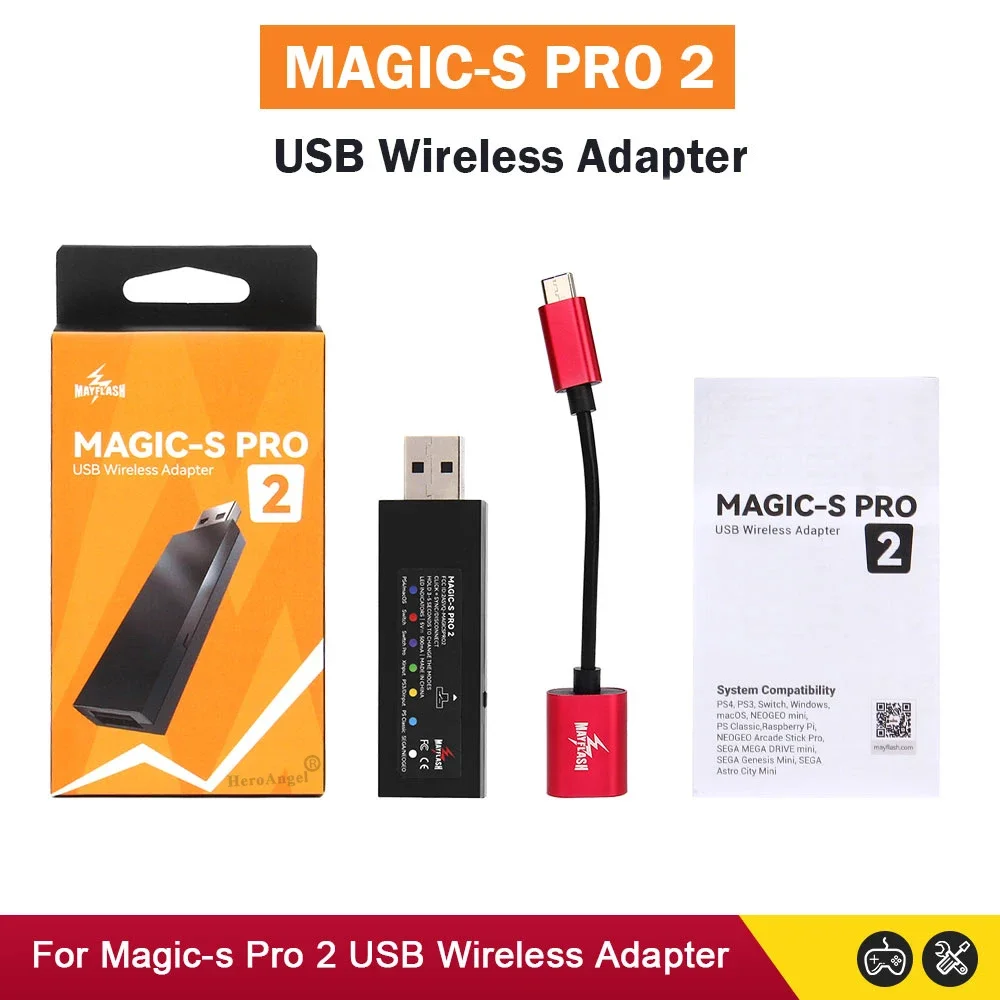 NEW For Mayflash Magic S Pro 2 USB Wireless Controller JoyCon for NS ...