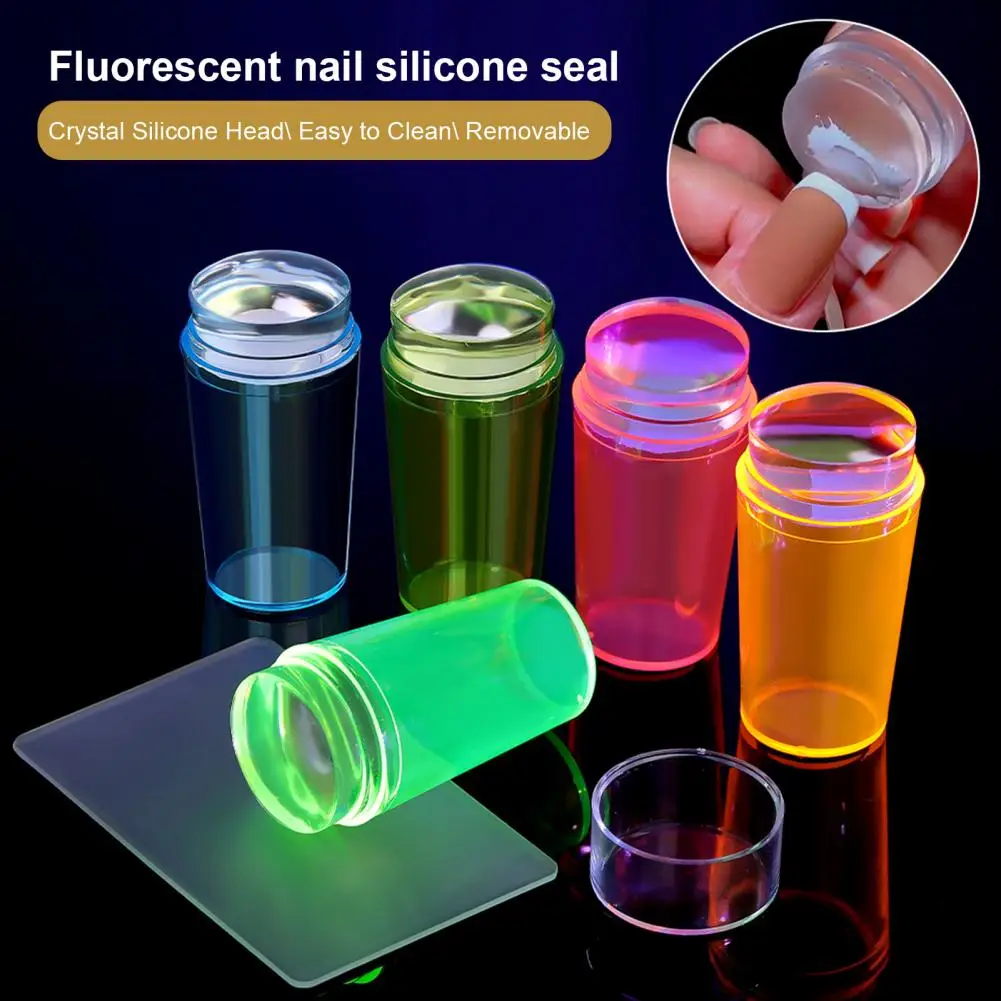 1 Set Nail Art Stamp Useful Simple Operation Nail Stamper French Tip Silicone Stamper Tool Female Supply