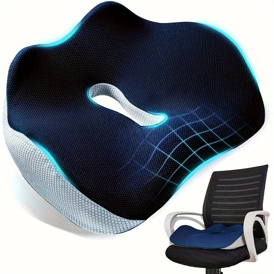 Seat Cushion - Memory Foam Cushion for Office Chair, Car Seat, Airplane ...